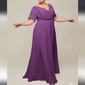 AW Ginny Bridesmaid Prom Formal Special Occasion Wedding Guest Dress, 18, Purple